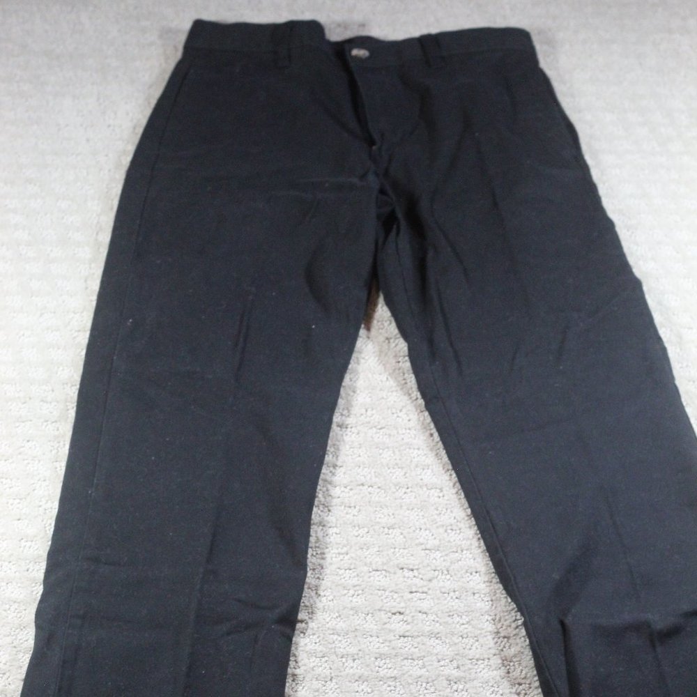 Wonder Nation Sz 16R Adjustable Waist Straight Leg Flat Front Black Chino Pants